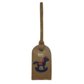 Tag de Mala Little Horse Caramelo Liso com Marinho Liso e Vermelho Liso Pronta Entrega